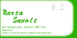 marta savolt business card